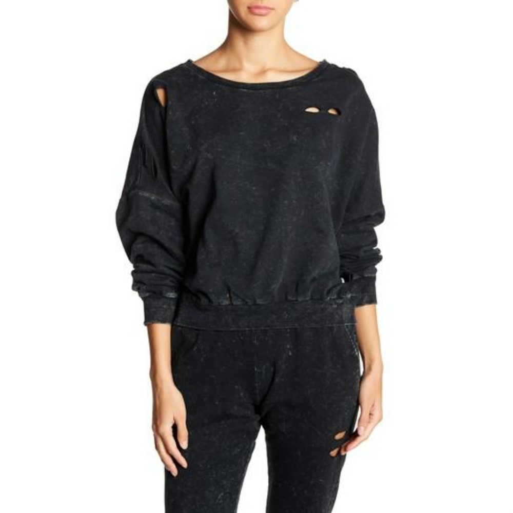 Charcoal Grunge Drawstring Sweatpants - Picture 3 of 3